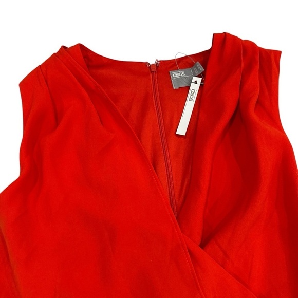 ASOS red draped wrap dress nwt - Picture 9 of 10